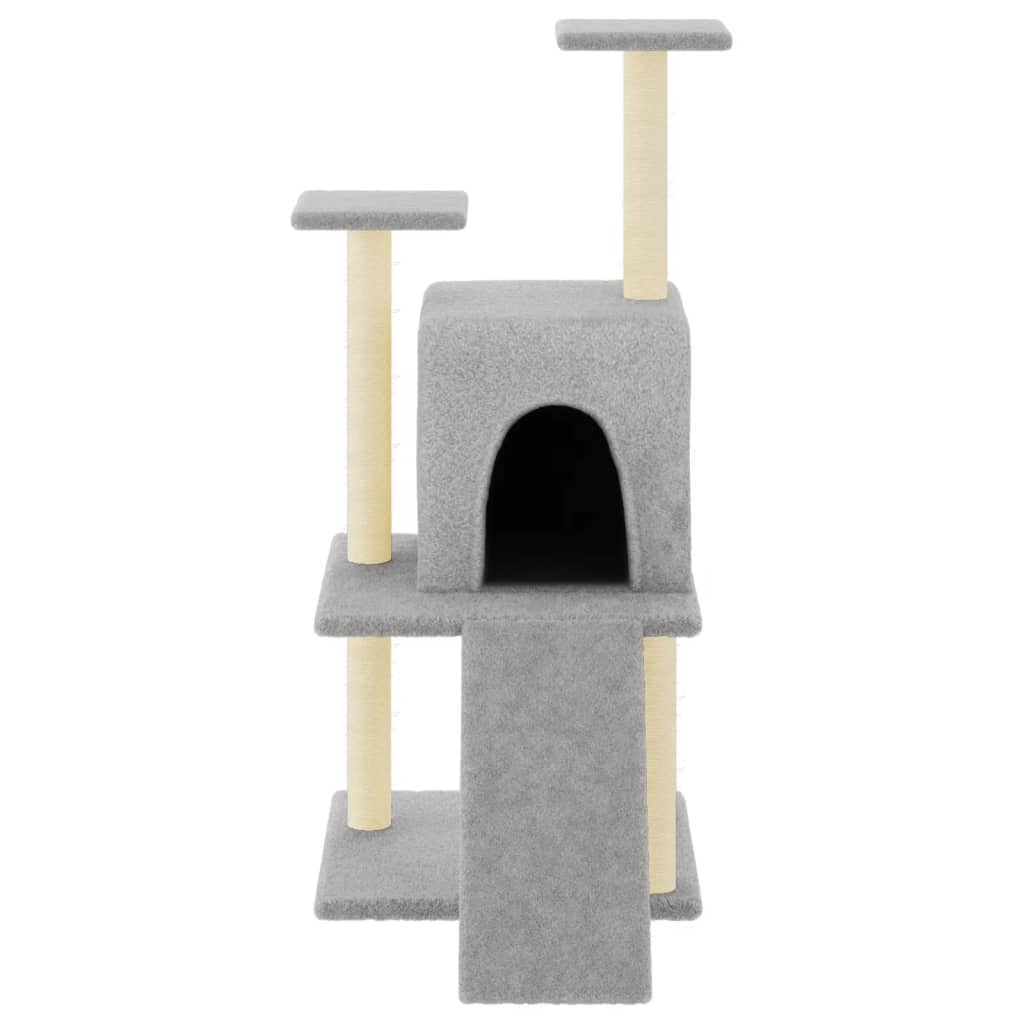 Cat furniture with sisal scratching posts 110 cm light gray
