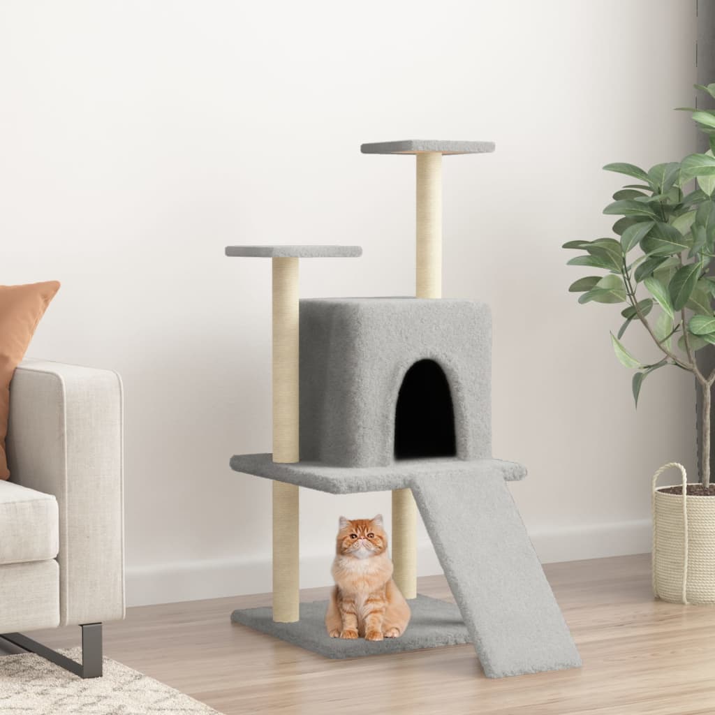 Cat furniture with sisal scratching posts 110 cm light gray