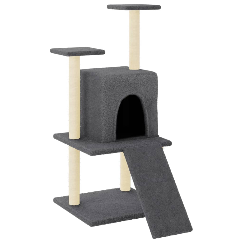 Cat furniture with sisal scratching posts 110 cm dark gray