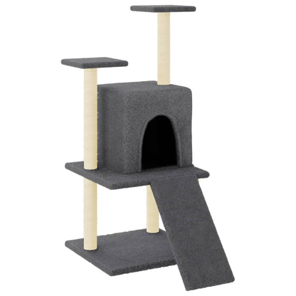 Cat furniture with sisal scratching posts 110 cm dark gray