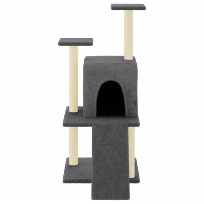 Cat furniture with sisal scratching posts 110 cm dark gray