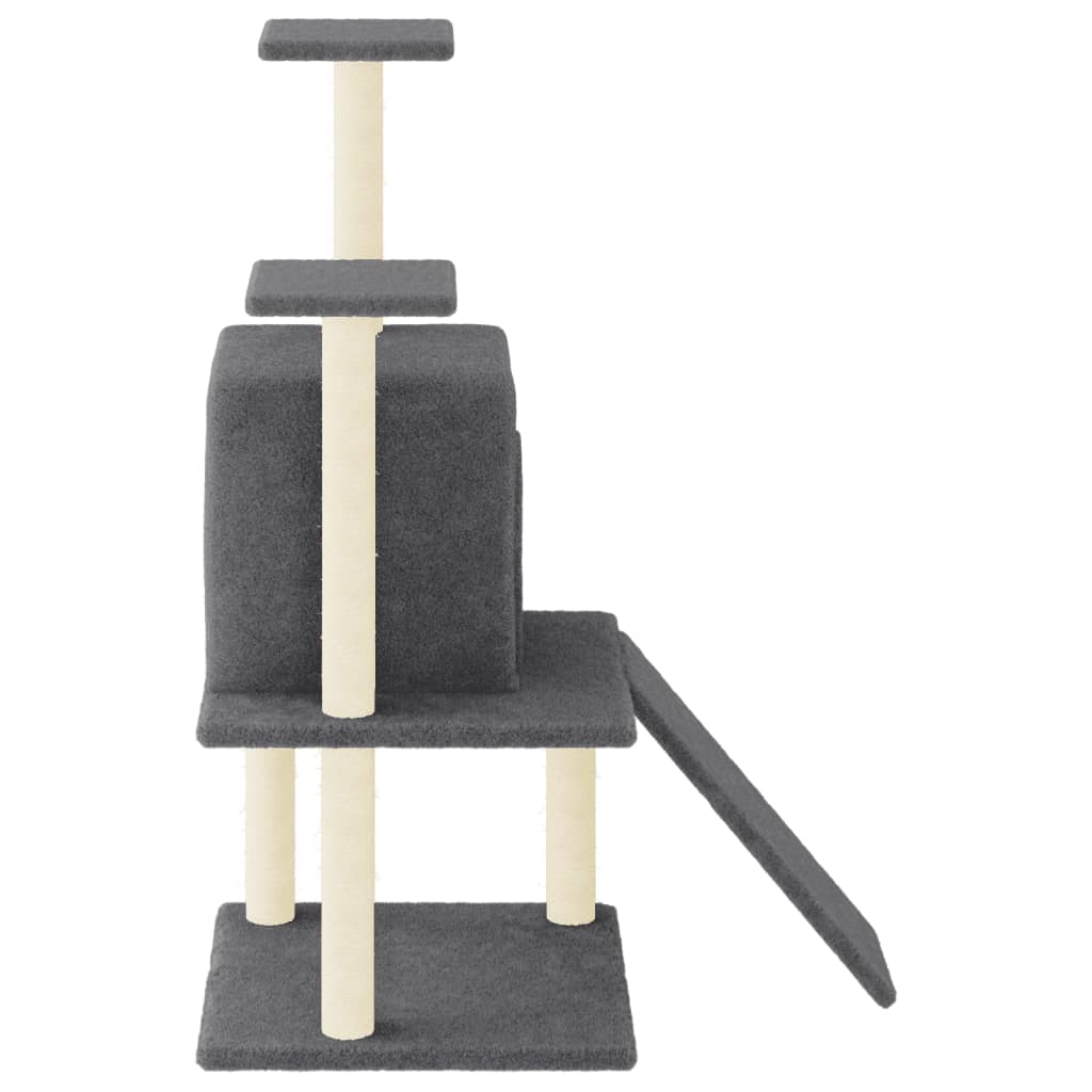 Cat furniture with sisal scratching posts 110 cm dark gray