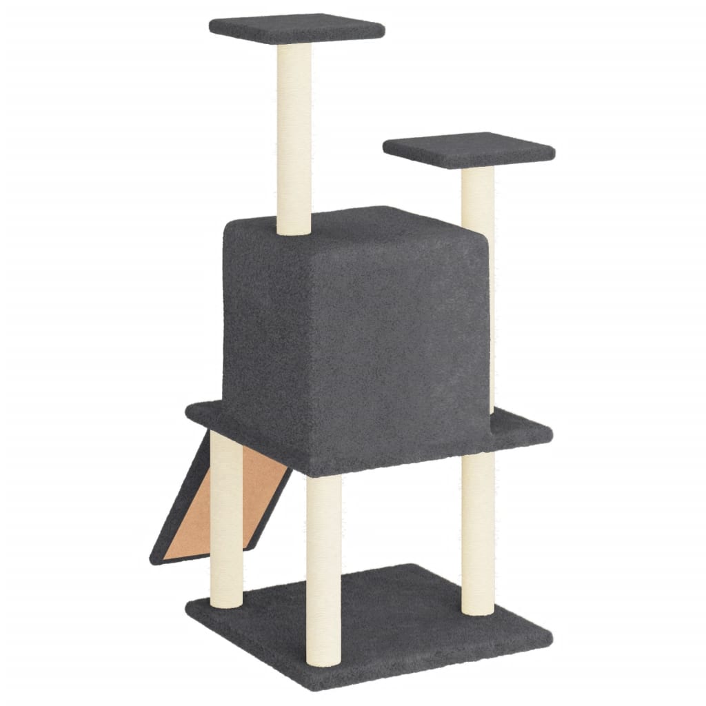Cat furniture with sisal scratching posts 110 cm dark gray