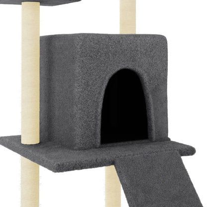 Cat furniture with sisal scratching posts 110 cm dark gray