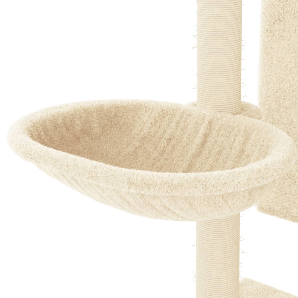Cat furniture with sisal scratching posts 130.5 cm cream-colored
