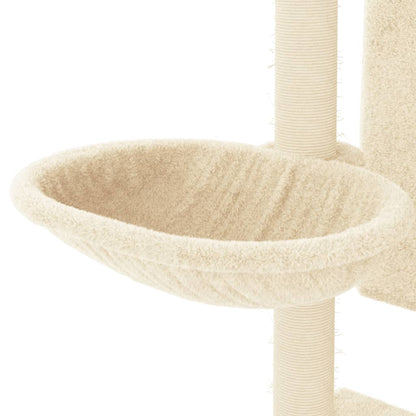 Cat furniture with sisal scratching posts 130.5 cm cream-colored