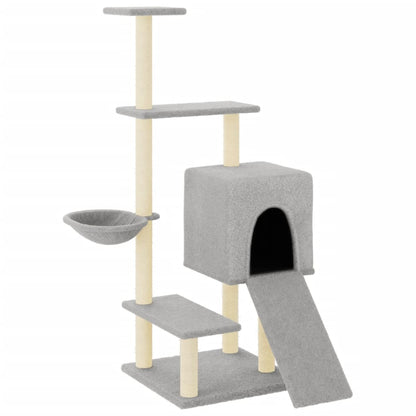 Cat furniture with sisal scratching posts 130.5 cm light gray