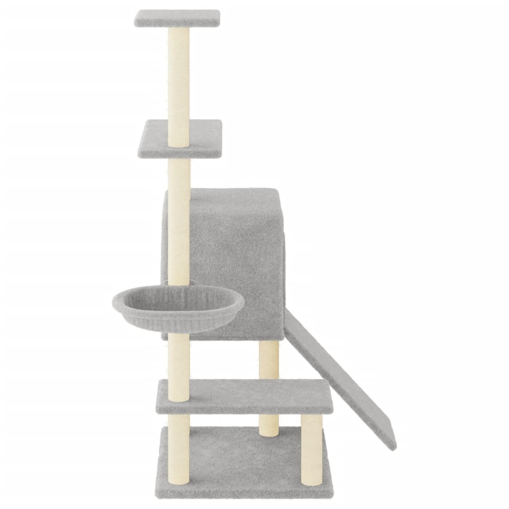 Cat furniture with sisal scratching posts 130.5 cm light gray