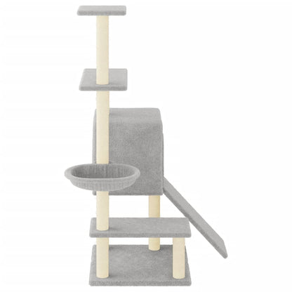 Cat furniture with sisal scratching posts 130.5 cm light gray