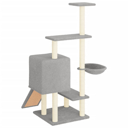 Cat furniture with sisal scratching posts 130.5 cm light gray