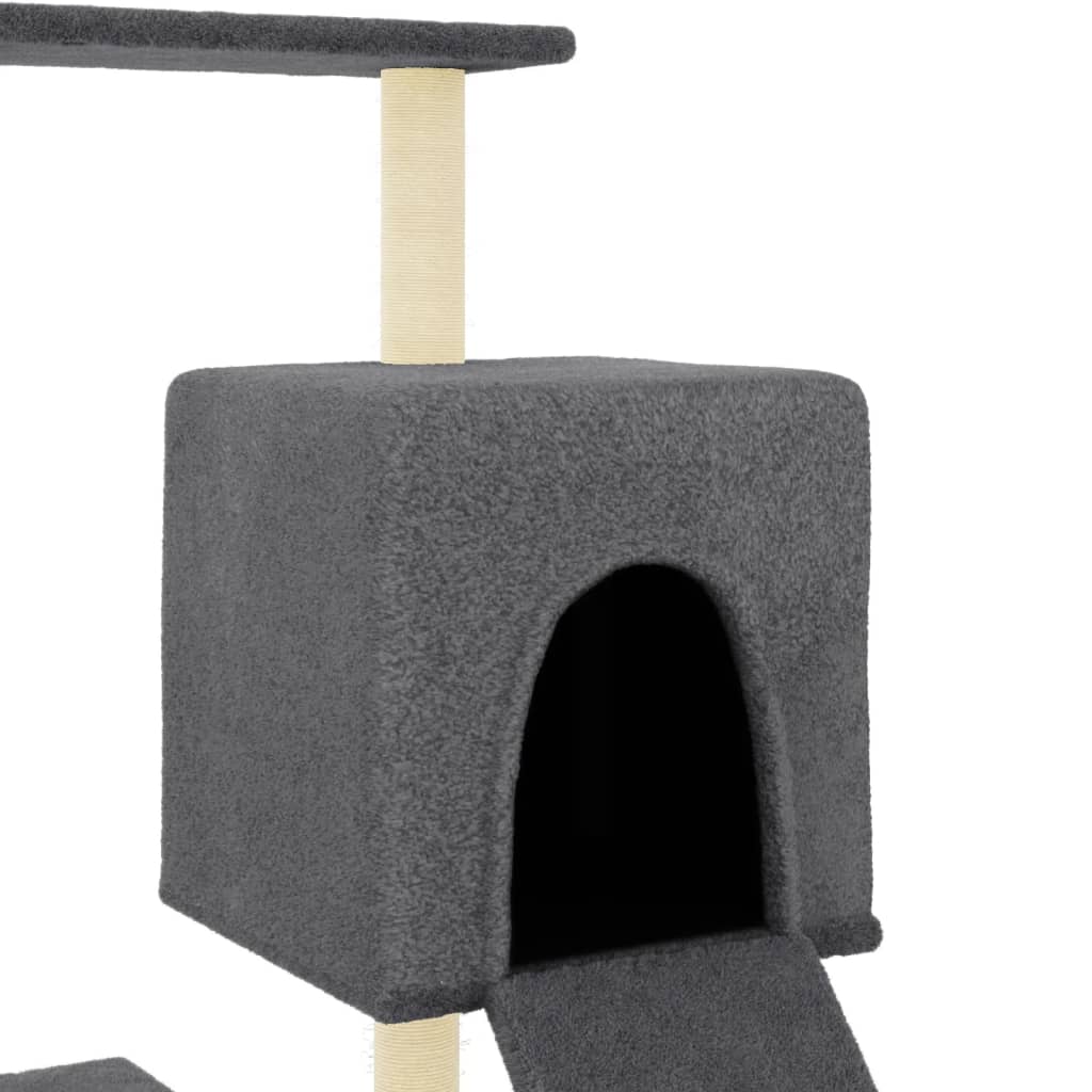 Cat furniture with sisal scratching posts 130.5 cm dark gray
