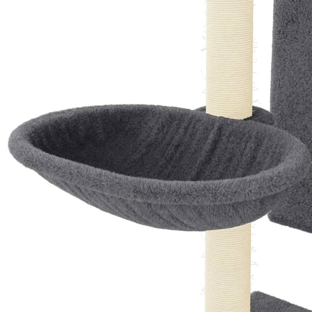 Cat furniture with sisal scratching posts 130.5 cm dark gray