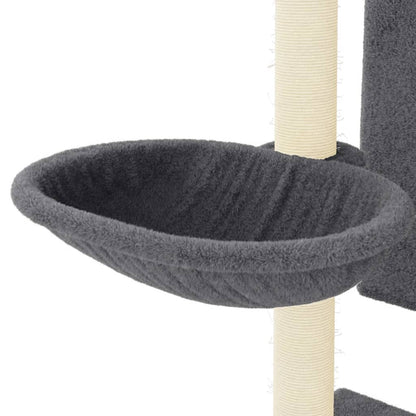 Cat furniture with sisal scratching posts 130.5 cm dark gray