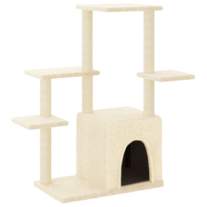 Cat furniture with sisal scratching posts 97.5 cm cream-colored