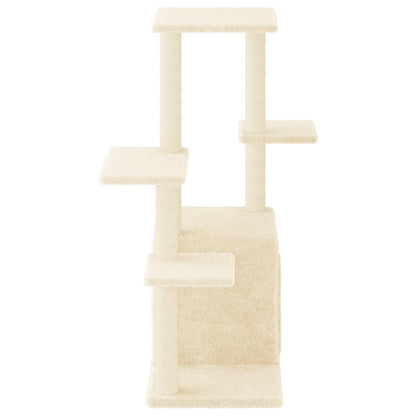 Cat furniture with sisal scratching posts 97.5 cm cream-colored