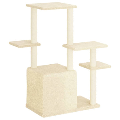 Cat furniture with sisal scratching posts 97.5 cm cream-colored