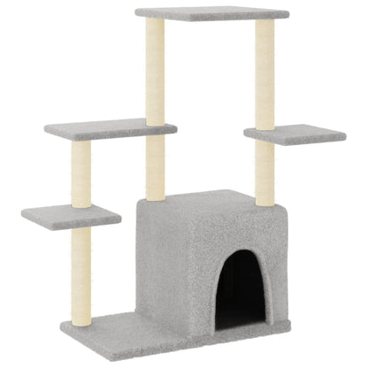 Cat furniture with sisal scratching posts 97.5 cm light gray