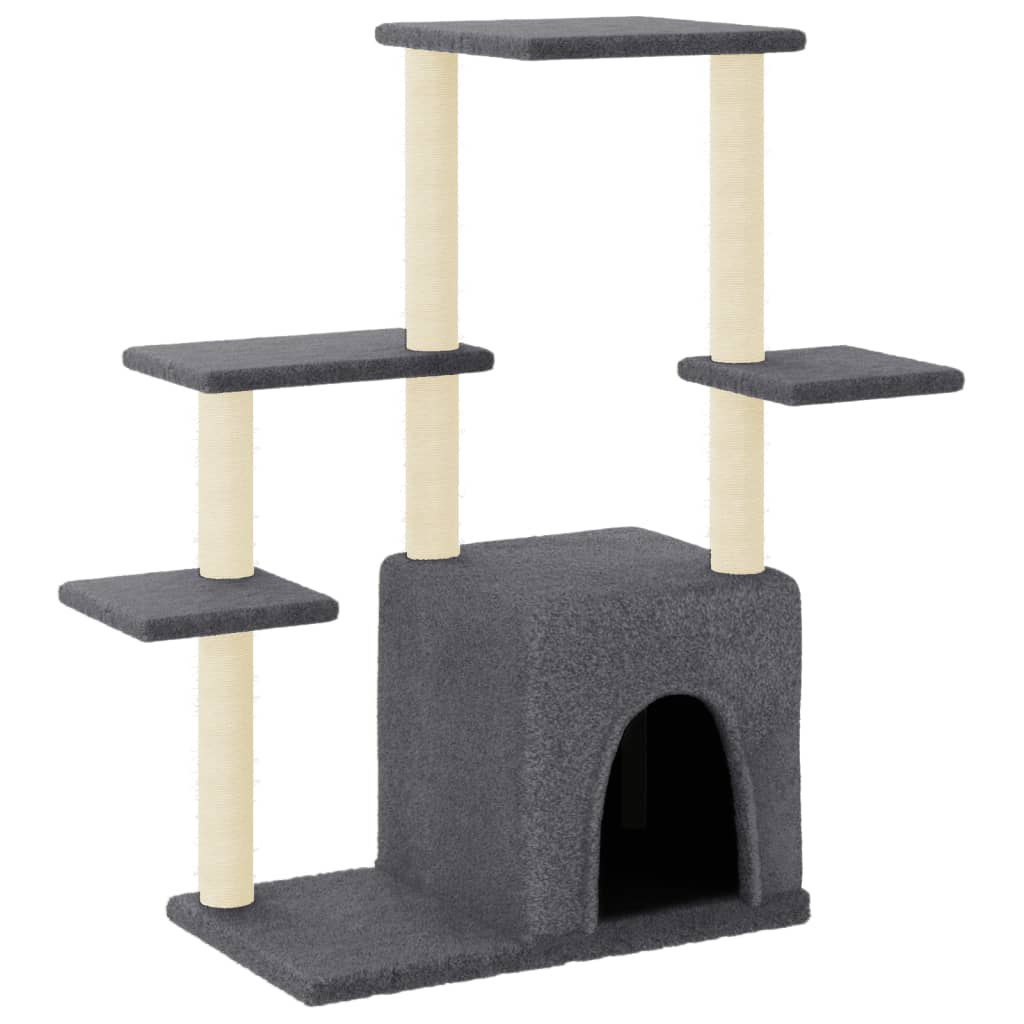 Cat furniture with sisal scratching posts 97.5 cm dark gray