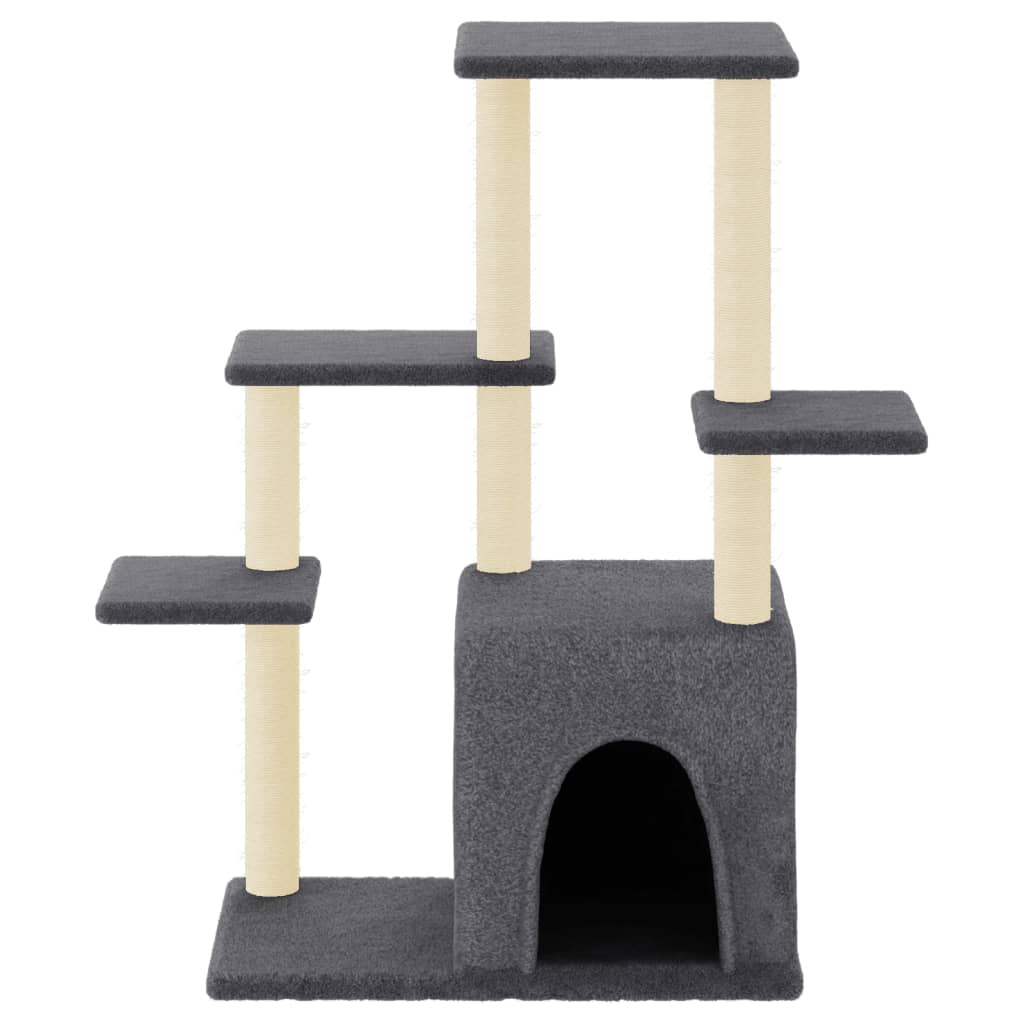 Cat furniture with sisal scratching posts 97.5 cm dark gray
