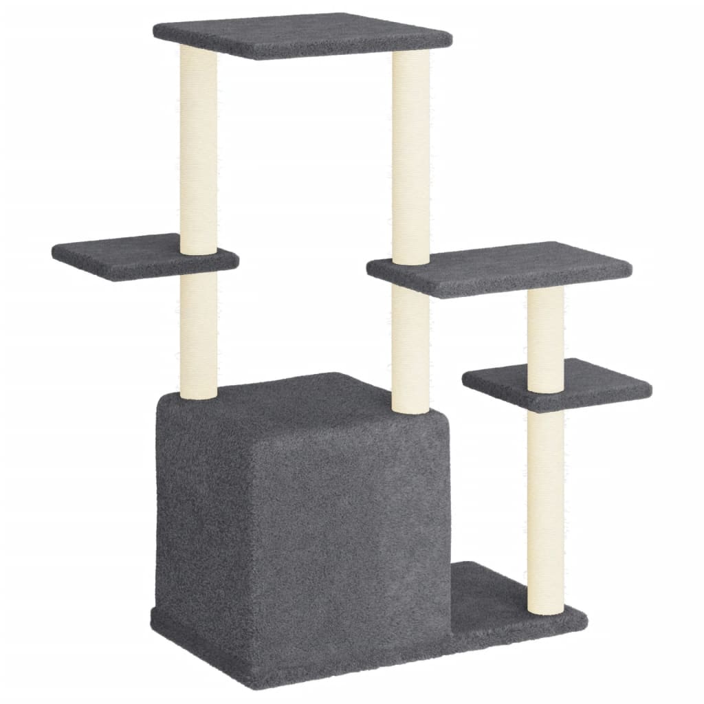 Cat furniture with sisal scratching posts 97.5 cm dark gray