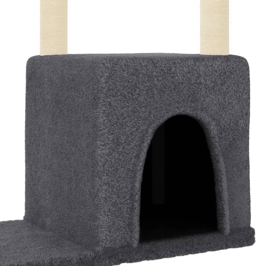 Cat furniture with sisal scratching posts 97.5 cm dark gray
