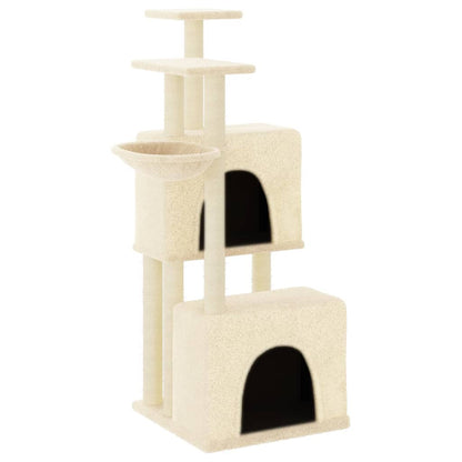 Cat furniture with sisal scratching posts 122 cm cream-colored