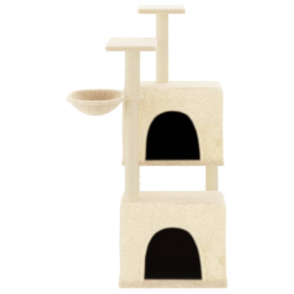 Cat furniture with sisal scratching posts 122 cm cream-colored