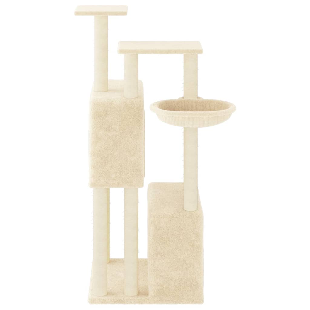 Cat furniture with sisal scratching posts 122 cm cream-colored