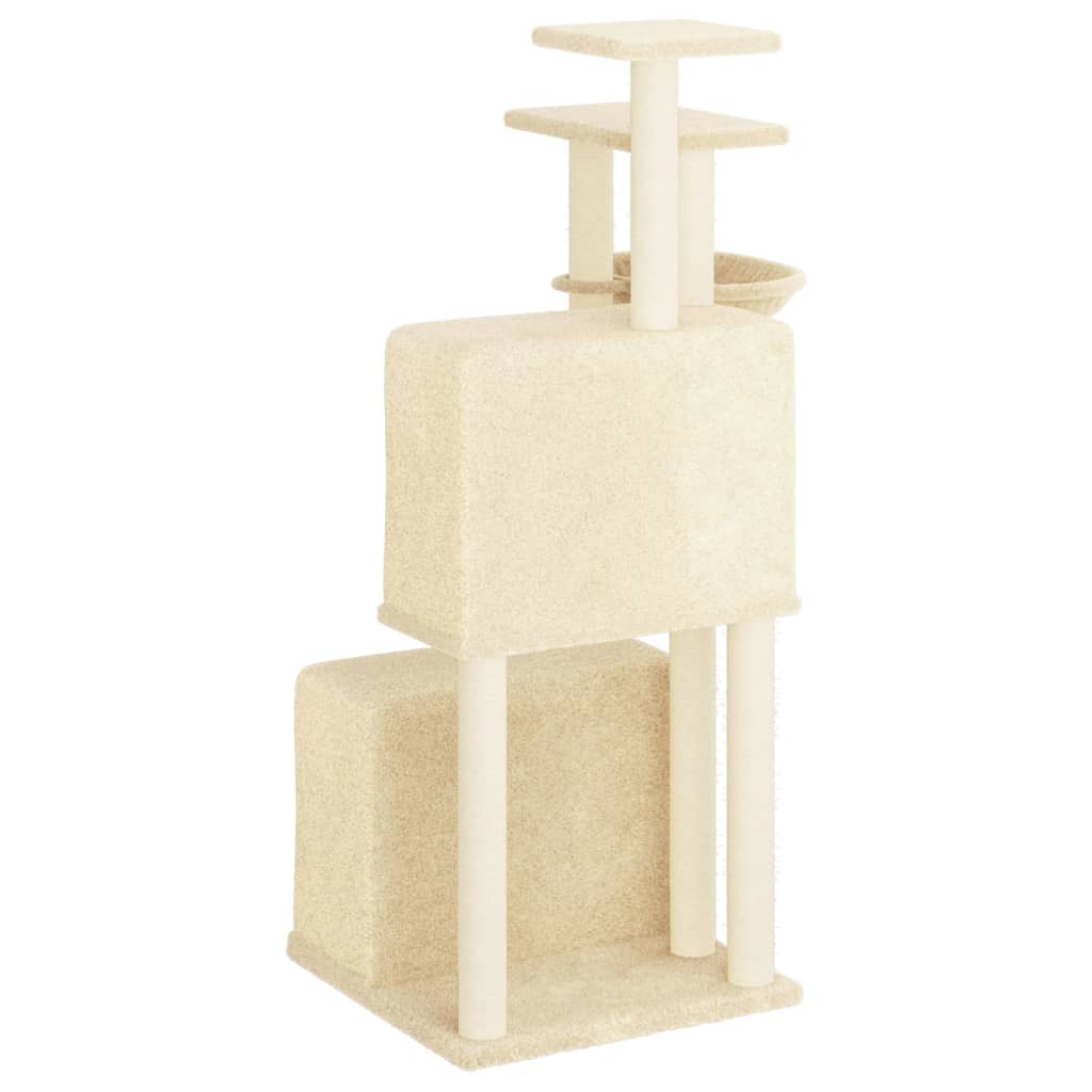 Cat furniture with sisal scratching posts 122 cm cream-colored