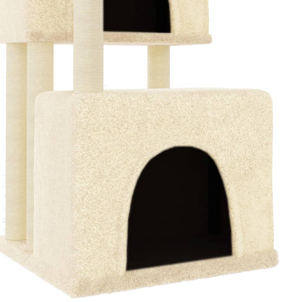 Cat furniture with sisal scratching posts 122 cm cream-colored