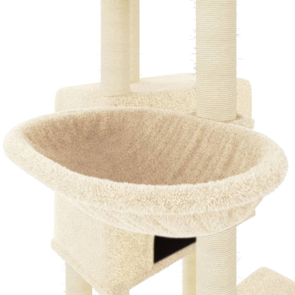 Cat furniture with sisal scratching posts 122 cm cream-colored