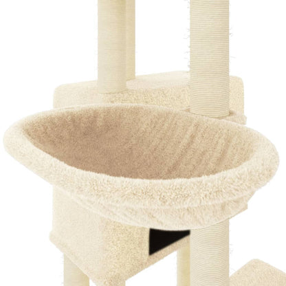 Cat furniture with sisal scratching posts 122 cm cream-colored