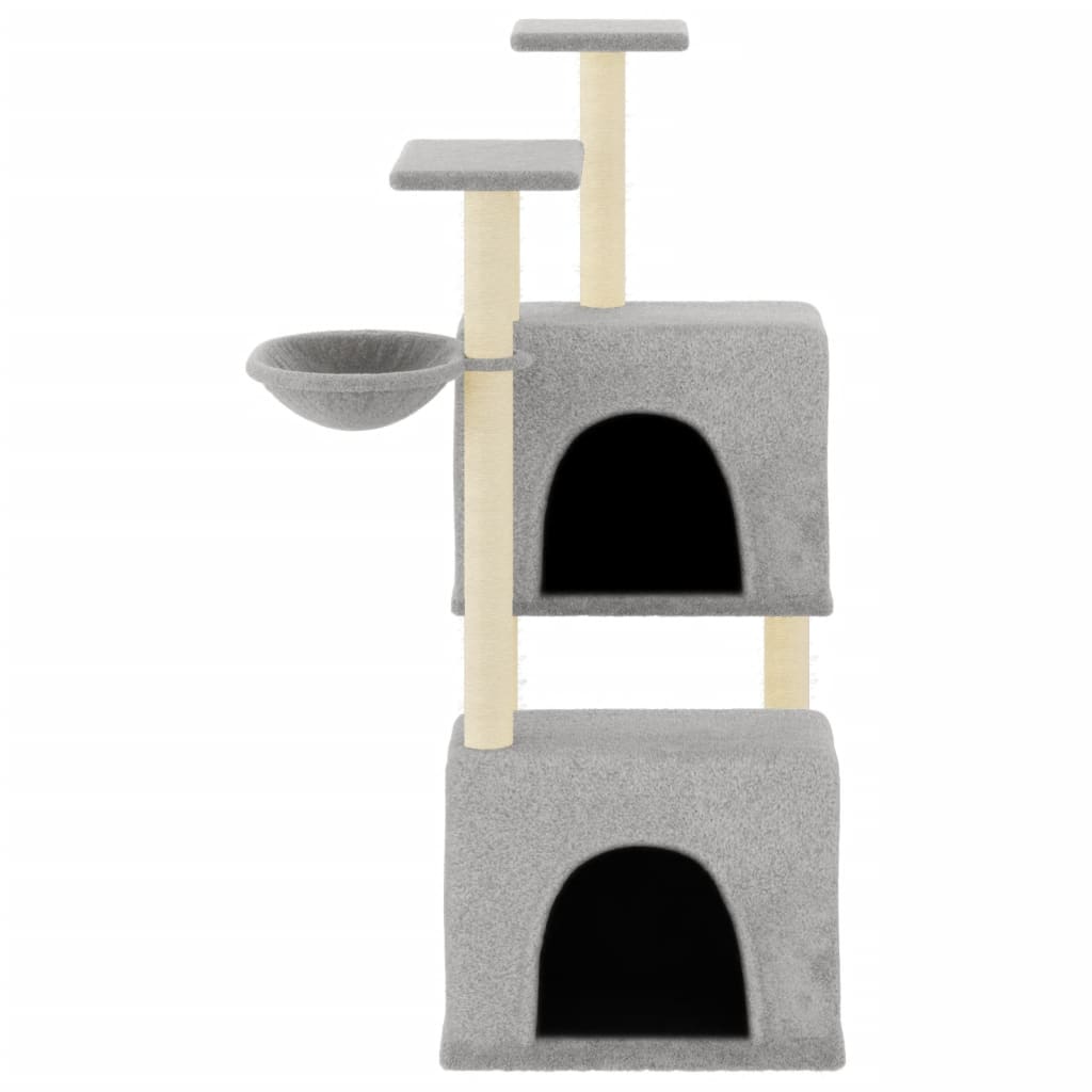 Cat furniture with sisal scratching posts 122 cm light gray