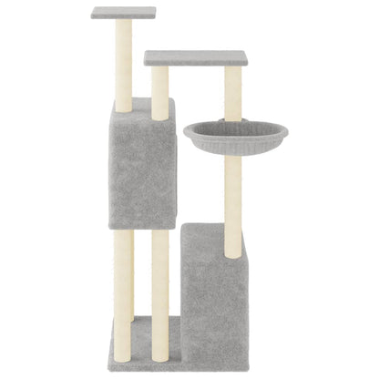 Cat furniture with sisal scratching posts 122 cm light gray