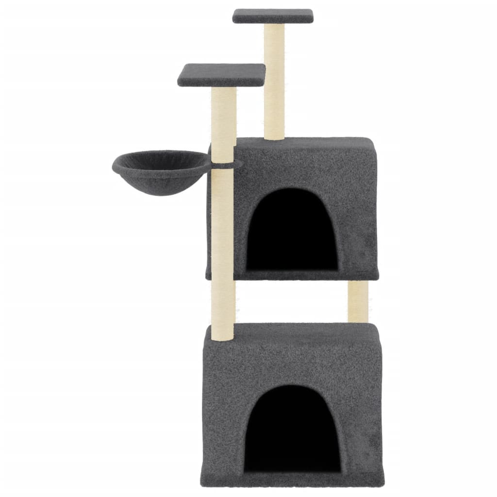 Cat furniture with sisal scratching posts 122 cm dark gray