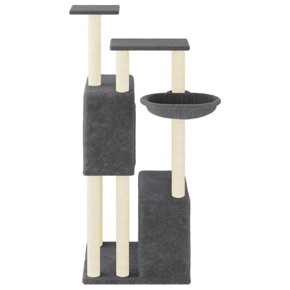 Cat furniture with sisal scratching posts 122 cm dark gray