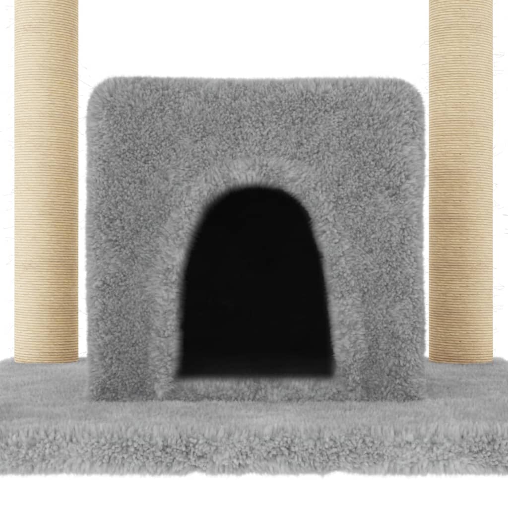 Cat furniture with sisal scratching posts 154 cm light gray