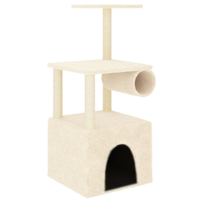 Cat furniture with sisal scratching posts 109.5 cm cream-colored