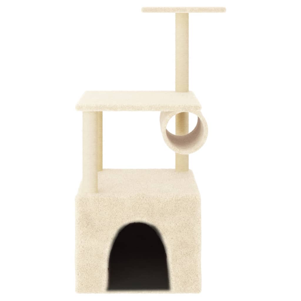 Cat furniture with sisal scratching posts 109.5 cm cream-colored