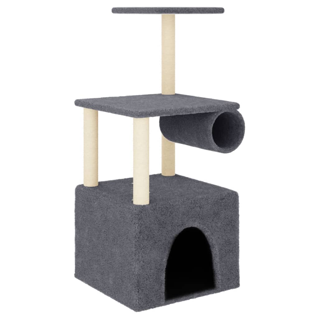 Cat furniture with sisal scratching posts 109.5 cm dark gray
