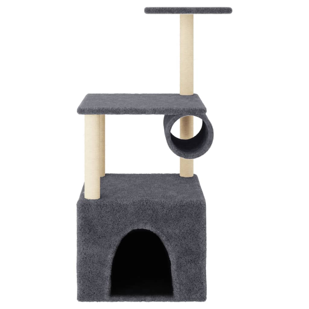 Cat furniture with sisal scratching posts 109.5 cm dark gray