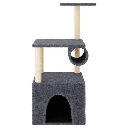 Cat furniture with sisal scratching posts 109.5 cm dark gray