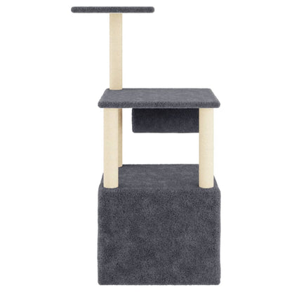 Cat furniture with sisal scratching posts 109.5 cm dark gray