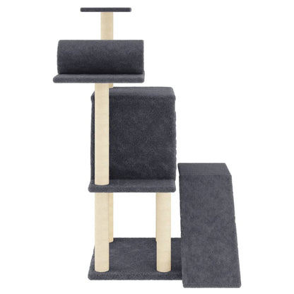 Cat furniture with sisal scratching posts 110.5 cm dark gray