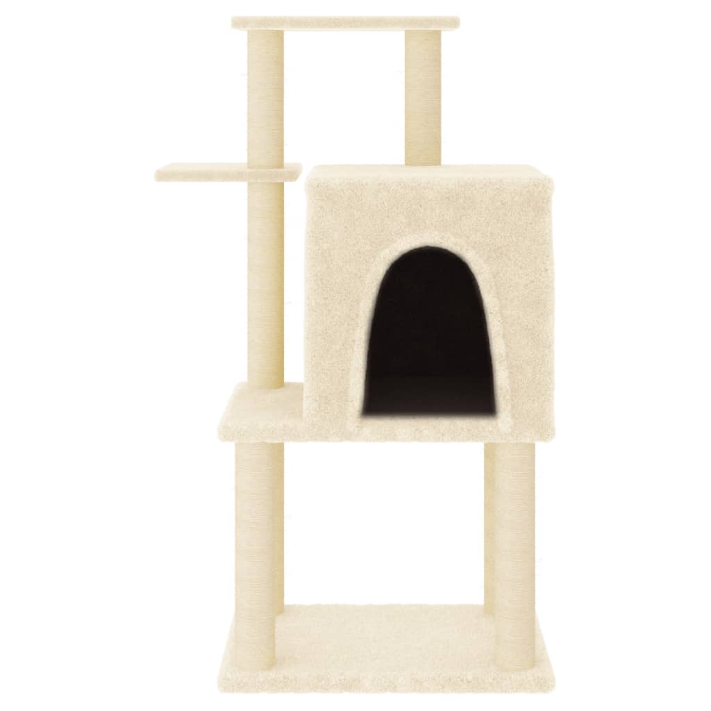 Cat furniture with sisal scratching posts 97 cm cream-colored