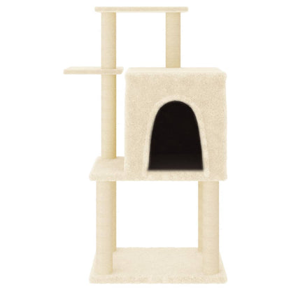 Cat furniture with sisal scratching posts 97 cm cream-colored