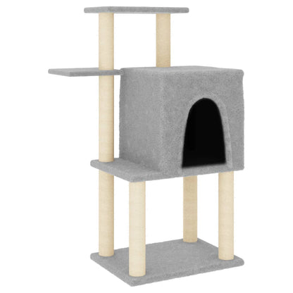 Cat furniture with sisal scratching posts 97 cm light gray
