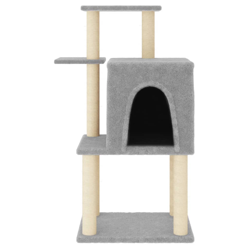 Cat furniture with sisal scratching posts 97 cm light gray