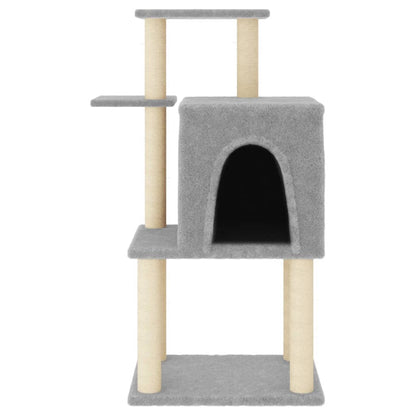 Cat furniture with sisal scratching posts 97 cm light gray