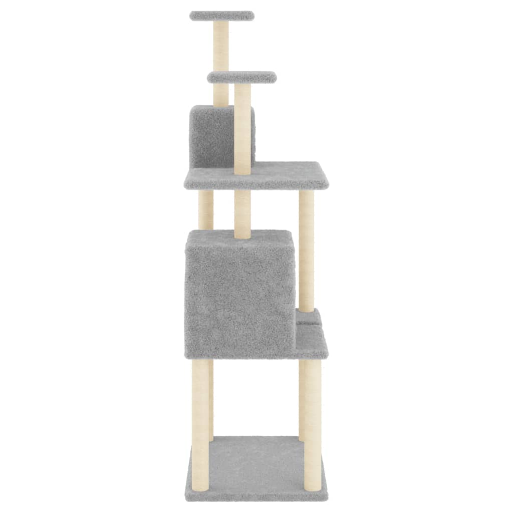 Cat furniture with sisal scratching posts 167 cm light gray